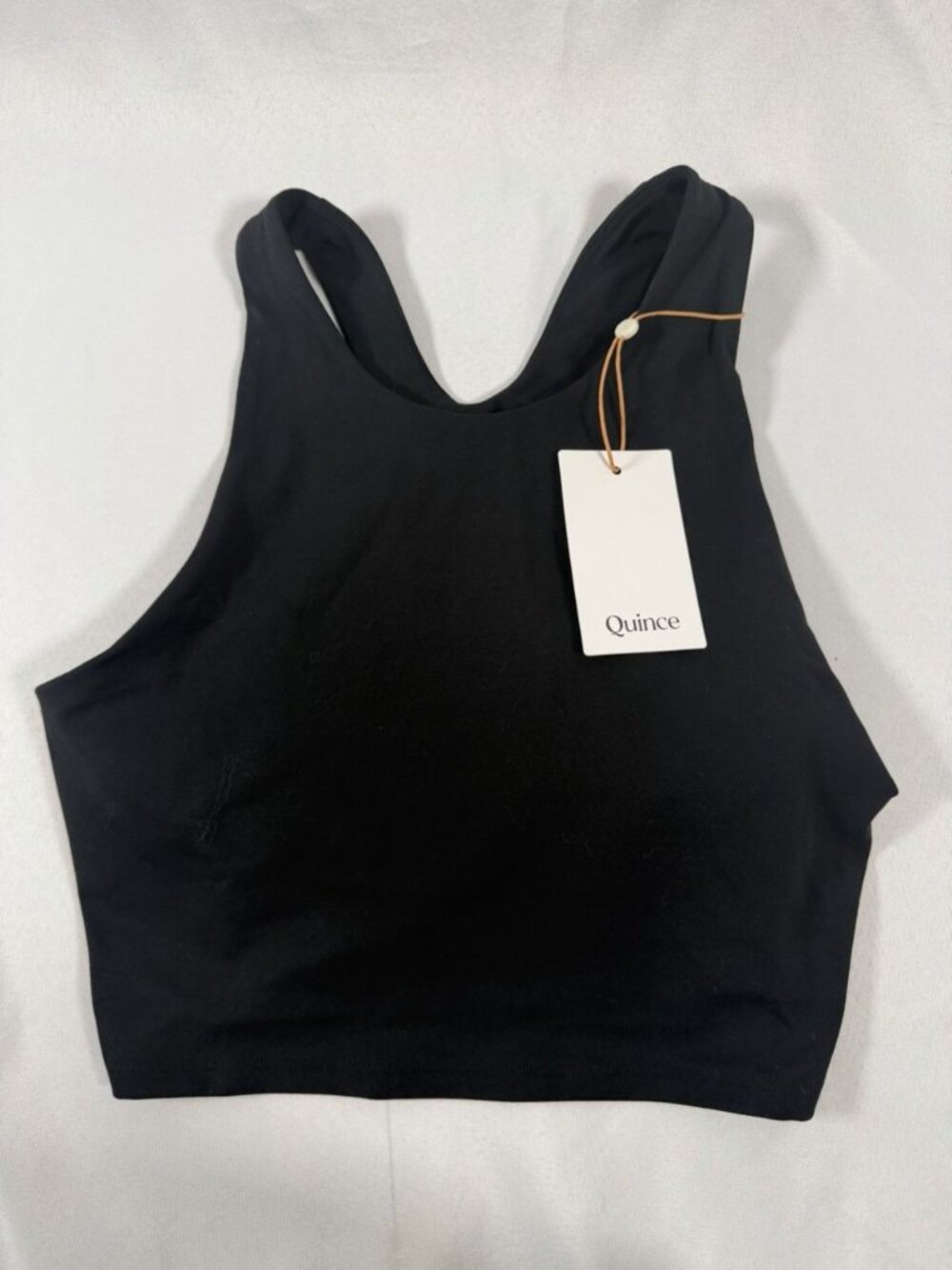 Quince Women’s Black Solid Racerback Wireless Pullover Sports Bra, Size M NWT
